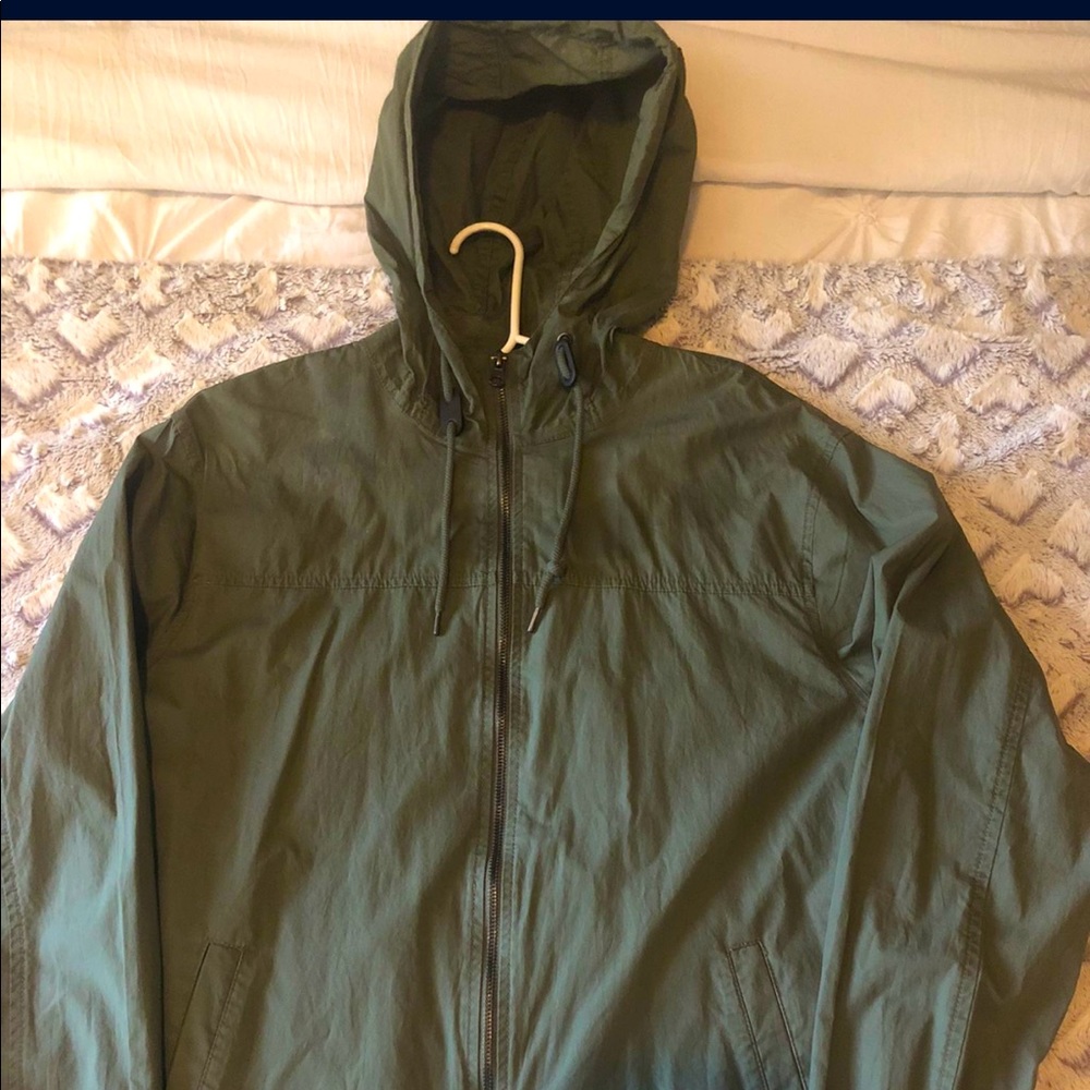 FOREVER 21 MENS lightweight jacket w hoodie zip up